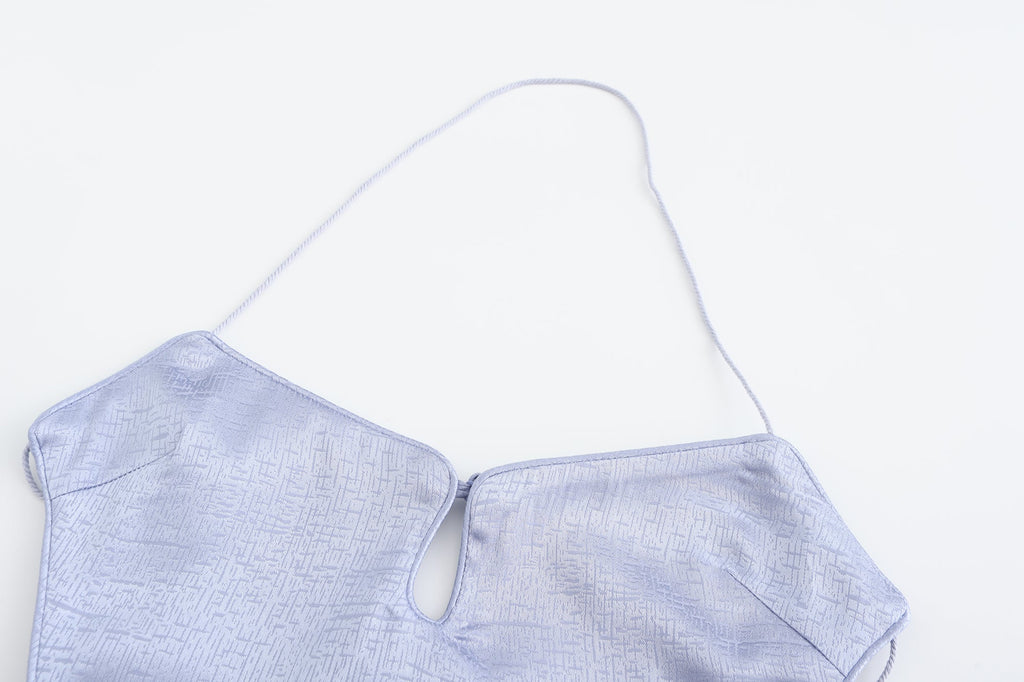 Dong Cropped Reversible Apron Top Periwinkle/Blue